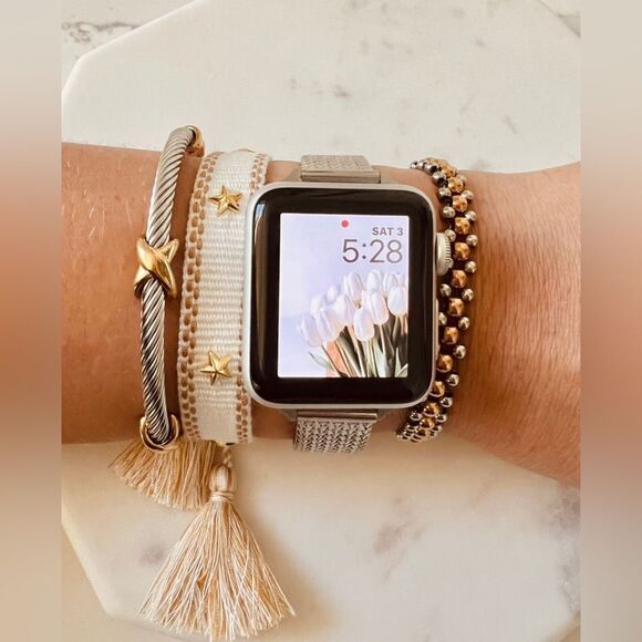 Two tone textured bangle A165 - Picture 2 of 5